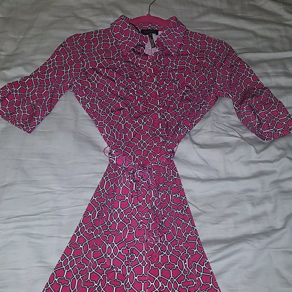 Fuchsia Laundry by Shelli Segal button-up dress